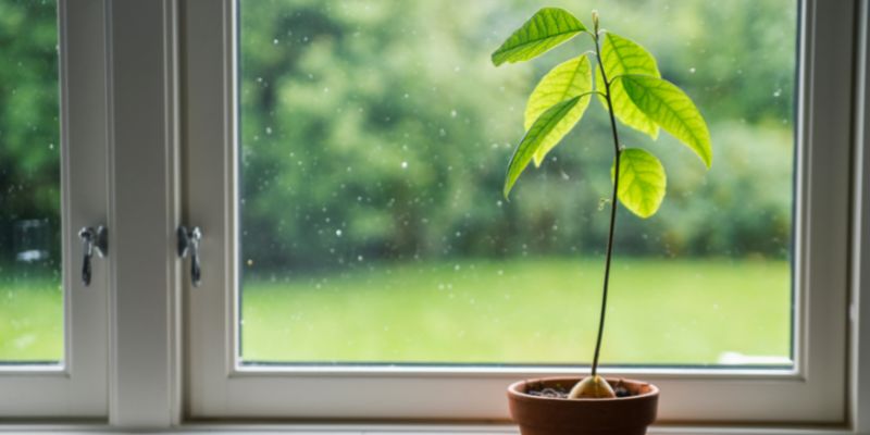Young avocado plant